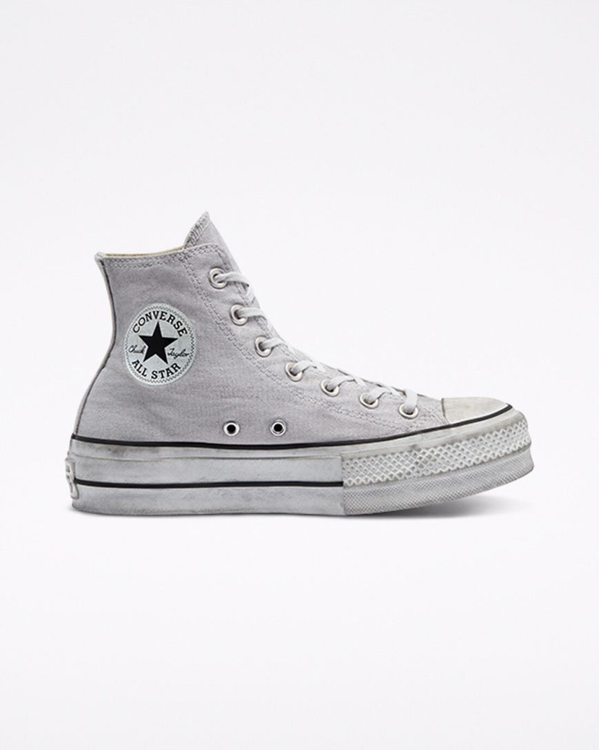 Zapatos Plataforma Converse Chuck Taylor All Star Lift Smoked Canvas Altas Mujer Gris | PE LE0P2W